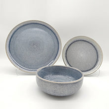 Cargar imagen en el visor de la galería, Reactive Ash Blue Glaze Stoneware Dinner Set Plates Bowls