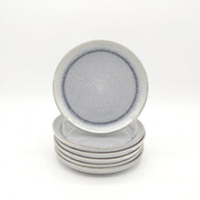 Load image into Gallery viewer, Reactive Ash Blue Glaze Stoneware Dinnerware Set Dessert Plates 7.8"
