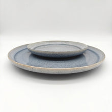 Cargar imagen en el visor de la galería, Reactive Ash Blue Glaze Stoneware Dinner Set Plates Bowls
