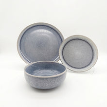 Cargar imagen en el visor de la galería, Reactive Ash Blue Glaze Stoneware Dinner Set Plates Bowls