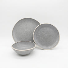 Load image into Gallery viewer, Reactive Grey Glaze Stoneware Dinner Set Nordic Pebble Plates & Bowls