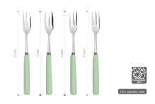 Load image into Gallery viewer, Dessert Pastry Forks Set Porelain Handle 18/8 Stainless Steel 4pc Cake Fork Set Turquoise Glim & Glam