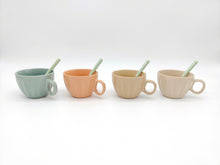 Load image into Gallery viewer, Coffee Mugs 4pc Set 15oz Large Tea Cups Assorted Colours Ribbed Textured