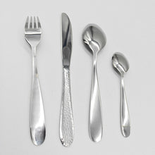 Load image into Gallery viewer, Cutlery Sets Stainless Steel Hammered Effect Handle Silver