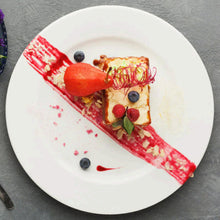 Load image into Gallery viewer, Dessert Side Plates Set Porcelain White Rim Microwave Dishwasher Safe