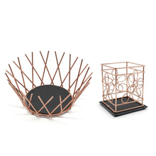 Load image into Gallery viewer, Fruit Bowl Basket Utensils Holder Wine Decorative Storage Display Copper Slate