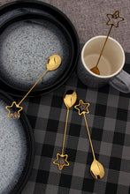 Load image into Gallery viewer, Tea Spoons Set 18/8 Stainless Steel 4pc teaspoon Set Gold Star Christmas Gift Glim & Glam