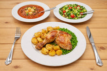 Load image into Gallery viewer, Dinner Set Porcelain White Embossed Floral Dot Rim Plates Bowls