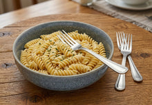 Load image into Gallery viewer, Reactive Ash Blue Glaze Stoneware Dinnerware Set Pasta Bowls 7.8"