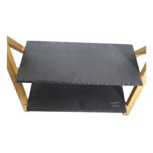 Load image into Gallery viewer, Personalised 2 Tier Cake Stand Wedding Tiered Serving Stand Afternoon Tea Slate Bamboo Logo Bulk Van Gogh