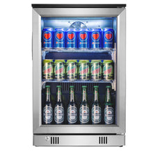 Load image into Gallery viewer, Beverage Refrigerator Glass Door Lock 88L 110 Cans Automatic Defrosting Cooler