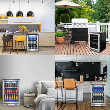 Load image into Gallery viewer, Beverage Refrigerator Glass Door Lock 88L 110 Cans Automatic Defrosting Cooler