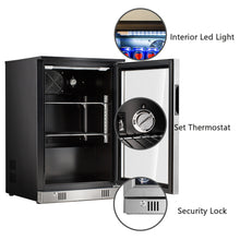 Load image into Gallery viewer, Beverage Refrigerator Glass Door Lock 88L 110 Cans Automatic Defrosting Cooler
