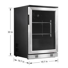 Load image into Gallery viewer, Beverage Refrigerator Glass Door Lock 88L 110 Cans Automatic Defrosting Cooler