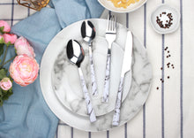 Load image into Gallery viewer, Cutlery Sets Stainless Steel Knife Fork Spoon Set Marble Handle Glim&Glam