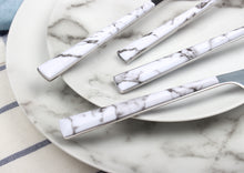 Load image into Gallery viewer, Cutlery Sets Stainless Steel Knife Fork Spoon Set Marble Handle Glim&Glam