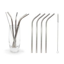Load image into Gallery viewer, Straws Brush Drinks Set Stainless Steel Eco-friendly Glim&Glam