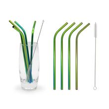 Load image into Gallery viewer, Straws Brush Drinks Set Stainless Steel Eco-friendly Glim&Glam