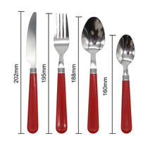 Load image into Gallery viewer, Cutlery Sets Stainless Steel Basic 24 piece Set Red Plastic PP Handle Dishwasher Safe