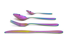 Load image into Gallery viewer, Cutlery Sets Stainless Steel Rainbow Iridescent Light Set Flatware Glim&Glam