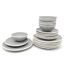 Load image into Gallery viewer, Reactive Grey Glaze Stoneware Dinner Set Nordic Pebble Plates &amp; Bowls
