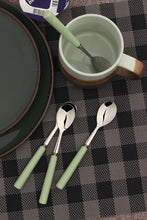 Load image into Gallery viewer, Tea Spoon Set Porelain Bar 18/8 Stainless Steel 4pc Spoon Set Turquoise Glim &amp; Glam
