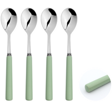 Load image into Gallery viewer, Tea Spoon Set Porelain Bar 18/8 Stainless Steel 4pc Spoon Set Turquoise Glim &amp; Glam
