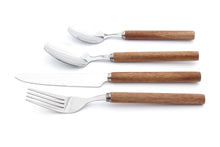 Load image into Gallery viewer, Cutlery Set Acacia Wooden Handle Stainless Steel Fork Spoon Sets Glim &amp; Glam
