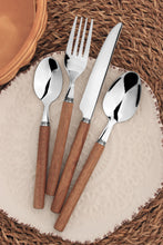 Load image into Gallery viewer, Cutlery Set Acacia Wooden Handle Stainless Steel Fork Spoon Sets Glim &amp; Glam

