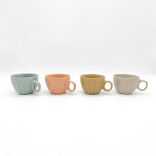 Load image into Gallery viewer, Coffee Mugs 4pc Set 15oz Large Tea Cups Assorted Colours Ribbed Textured
