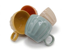 Load image into Gallery viewer, Coffee Mugs 4pc Set 15oz Large Tea Cups Assorted Colours Ribbed Textured
