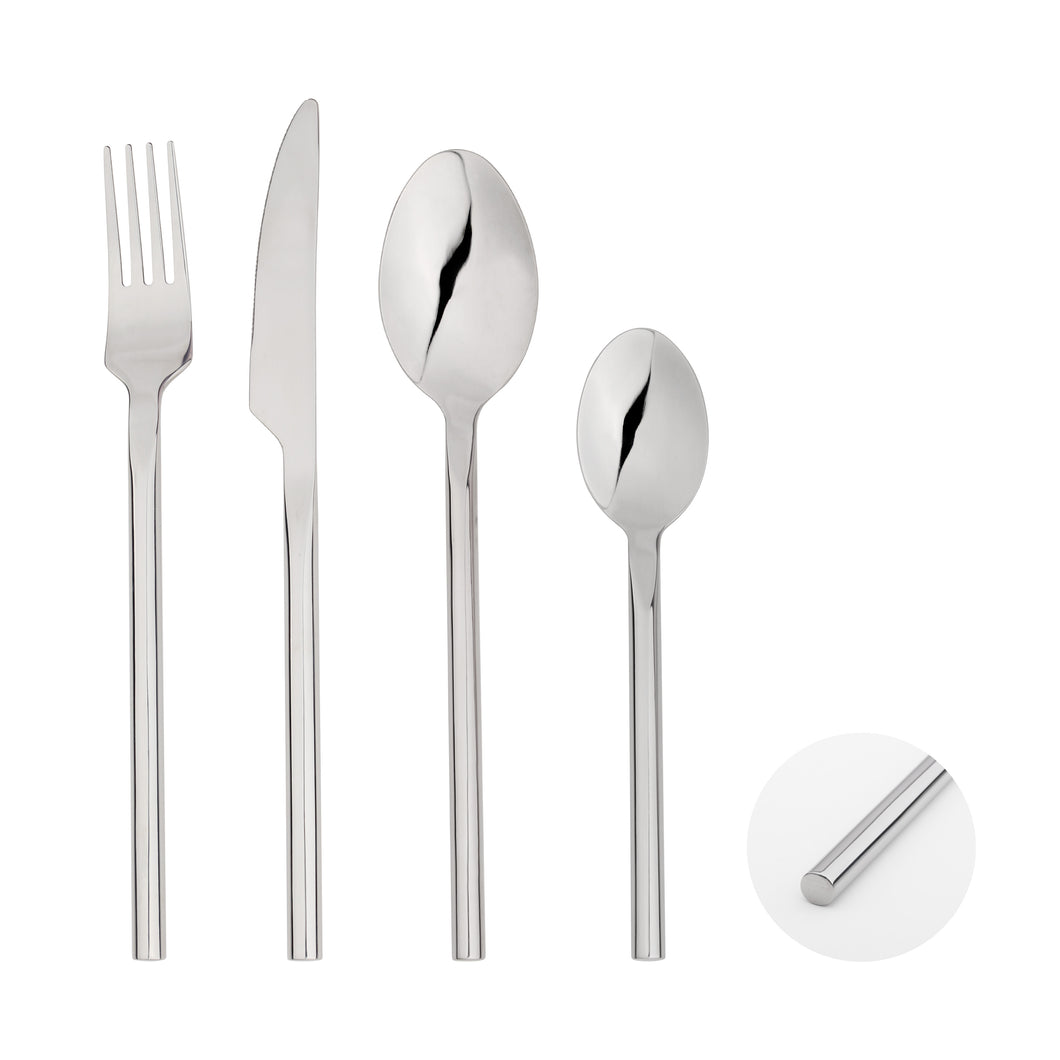 Cutlery Sets Stainless Steel Spoon Fork 16 24 32 Piece Set Solid Forged Steel Handle Bar Dishwasher Safe Glim&Glam
