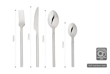 Load image into Gallery viewer, Cutlery Sets Stainless Steel Spoon Fork 16 24 32 Piece Set Solid Forged Steel Handle Bar Dishwasher Safe Glim&amp;Glam
