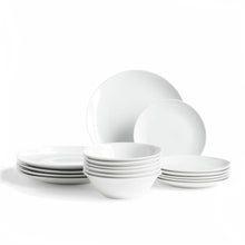 Load image into Gallery viewer, Dinner Set Plates Bowls Coupe Dinnerware White Porcelain Microwave Dishwasher Safe Gift

