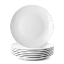 Load image into Gallery viewer, Dessert Side Plates Set Porcelain White Coupe Microwave Dishwasher Safe
