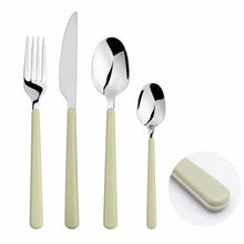 Load image into Gallery viewer, Cutlery Sets Stainless Steel Olive Green ABS Handle
