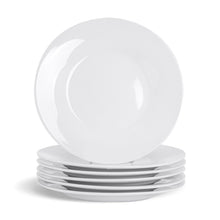 Load image into Gallery viewer, Dinner Plates Set Porcelain White Rim Microwave Dishwasher Safe
