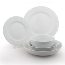Load image into Gallery viewer, Dessert Side Plates Set Porcelain White Rim Microwave Dishwasher Safe

