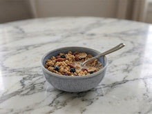 Load image into Gallery viewer, Reactive Ash Blue Glaze Stoneware Dinnerware Set Cereal Bowls 6.3"
