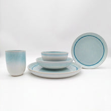 Load image into Gallery viewer, Reactive Blue Glaze Stoneware Dinnerware Set Plates Bowls Cup
