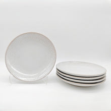 Load image into Gallery viewer, Reactive Cream Glaze Stoneware Dinnerware Set Dessert Salad Plates 8"

