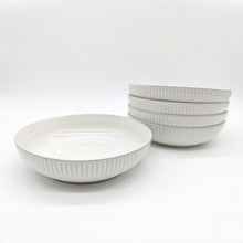 Load image into Gallery viewer, Reactive Cream Glaze Stoneware Dinnerware Set Pasta Bowls 8.5"
