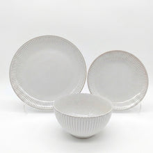 Load image into Gallery viewer, Reactive Cream Glaze Stoneware Dinner Set Plates Bowls
