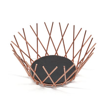 Load image into Gallery viewer, Fruit Bowl Decorative Storage Display Basket Copper Metal Wire Slate Base Van Gogh
