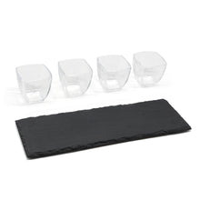 Load image into Gallery viewer,  Snack Glasses Nibbles Dips Tray Appetizers Tapas Serving Dishes Set Rustic Slate Van Gogh
