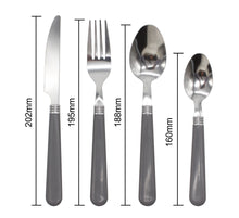 Load image into Gallery viewer, Cutlery Sets Stainless Steel Basic 24 piece Set Grey Plastic PP Handle Dishwasher Safe
