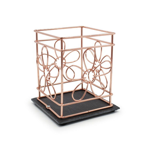 Utensils Champagne Wine Holder Slate Base Decorative Storage Display Basket Copper Metal Wire Van Gogh